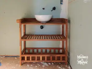 kitchen cart as bathroom vanity