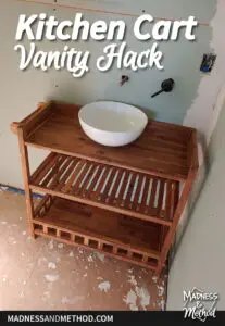 kitchen cart vanity hack