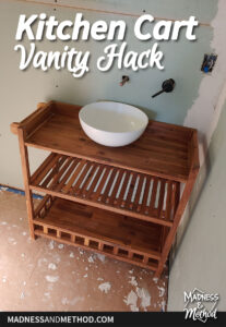 kitchen cart vanity hack