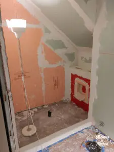 microcement edges in shower