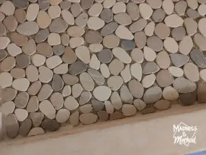 close up of pebble tiles