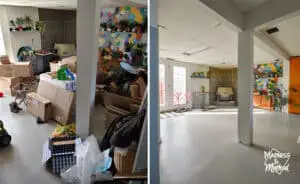 messy basement before after