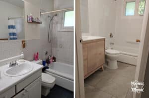 bathroom makeover before after