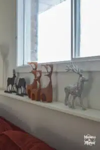 reindeers on window ledge