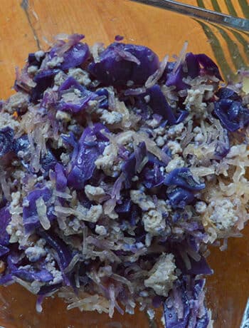 fried cabbage ground beef bowl