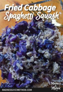 bowl of fried purple cabbage and beef