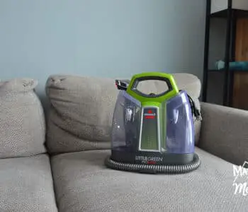 bissell little green pro heat on sofa