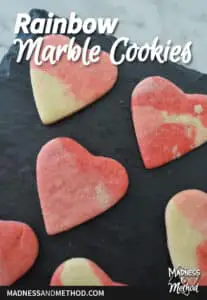 tie dye rainbow heart cookies