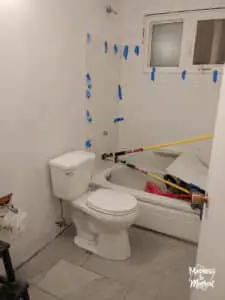 bathroom remodel progress