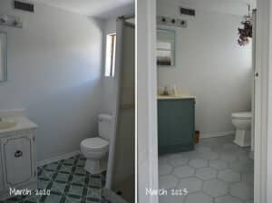 basement painted bathroom