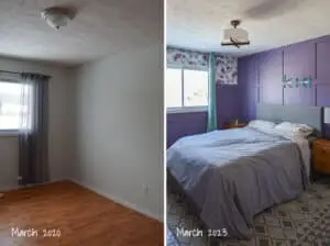 purple primary bedroom