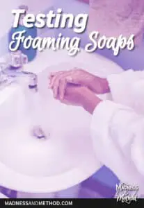 testing foaming hand soaps with washing hands