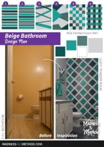 beige bathroom before plans and moodboard