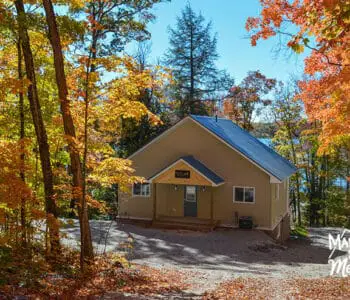 rocky retreat cottage with fall leaves