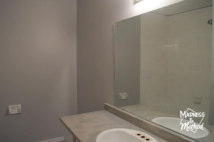 gray bathroom walls gray counter