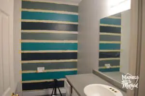bold bathroom stripe wall