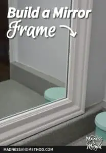 build a mirror frame text over closeup mirror