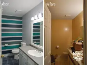 painted bathroom reveal before after