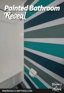 painted bathroom reveal bold stripes