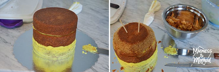stacked cake with dowels
