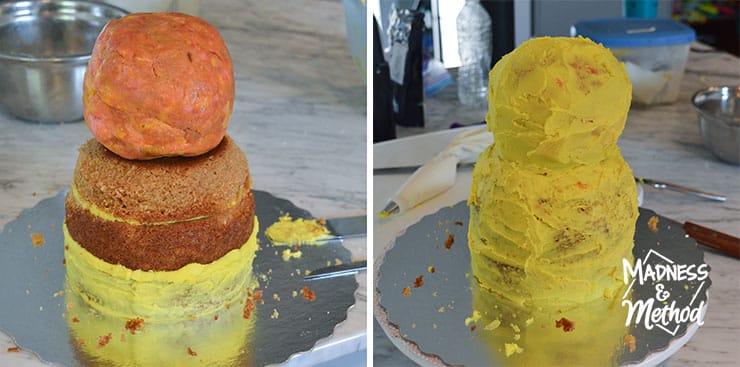 cake layers with large cake ball head