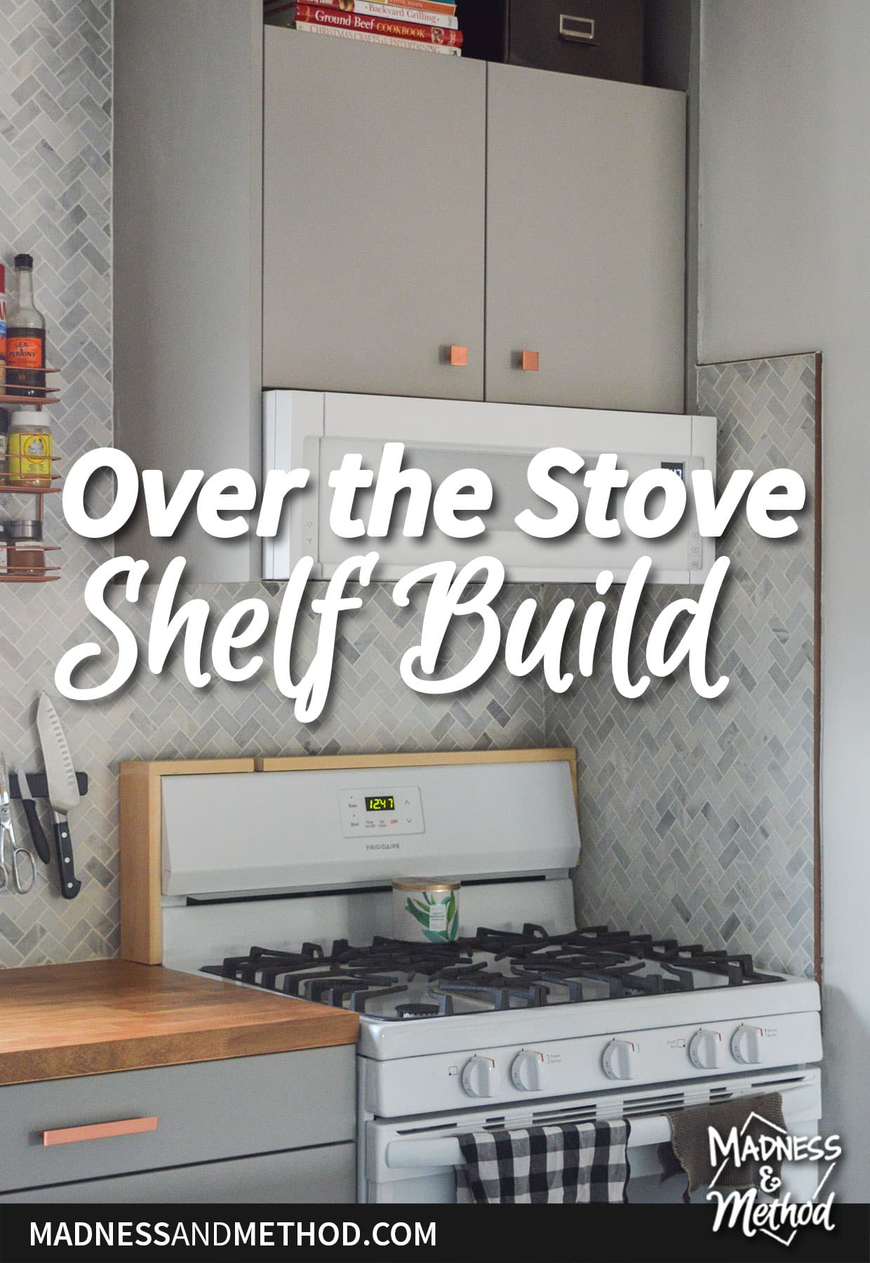 over the stove shelf build