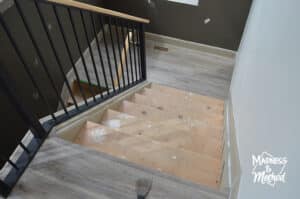 bare wood staircase