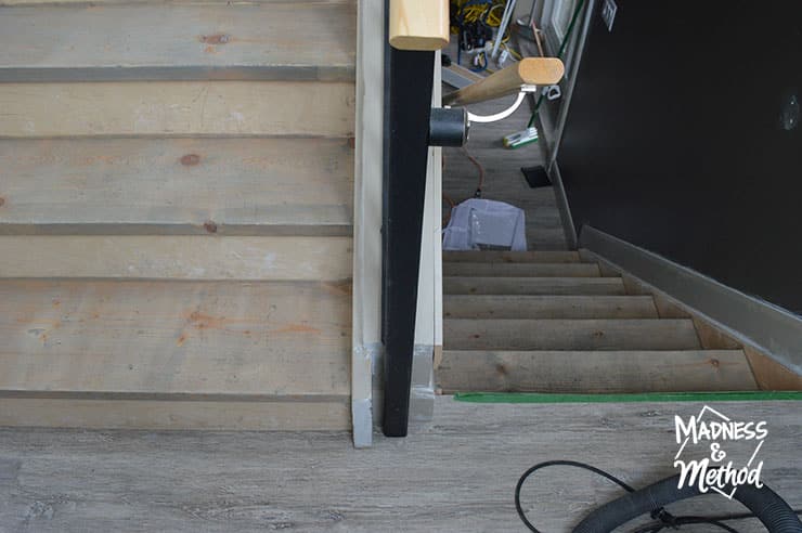 stained wood staircase