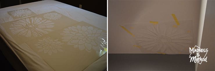 preparing floral stencils