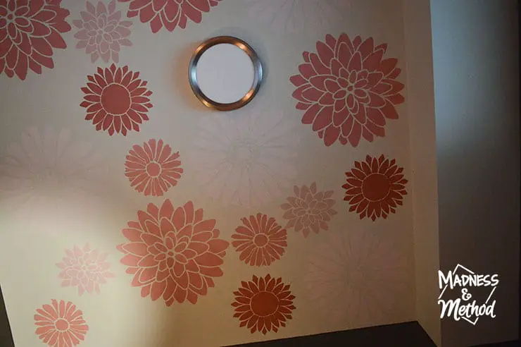 pink floral ceiling