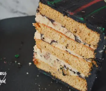 caramel cake with four layers
