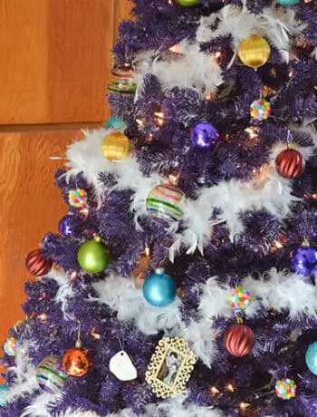 multicoloured christmas tree ornaments