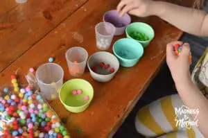 organizing pom poms