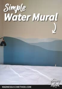 simple water mural on wall
