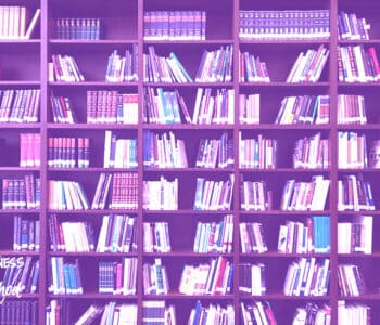 library shelves of books