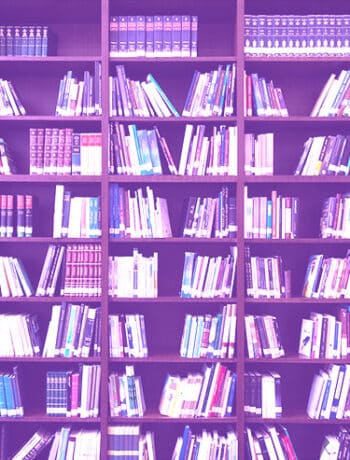 library shelves of books