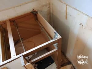open space behind cabinets