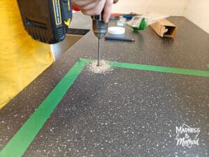 drilling hole in laminate counter