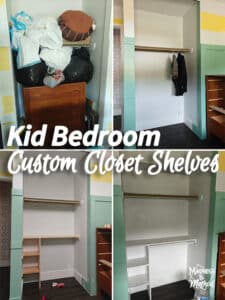 custom closet shelves in kids room