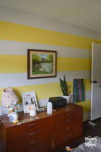 white and yellow striped walls
