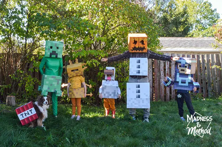 family minecraft halloween costumes