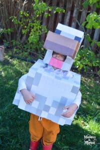 DIY minecraft chicken costume