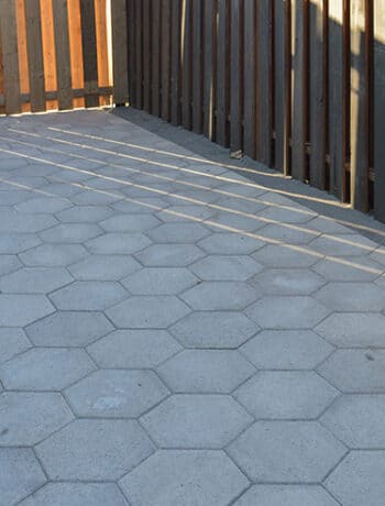 hex pavers on ground