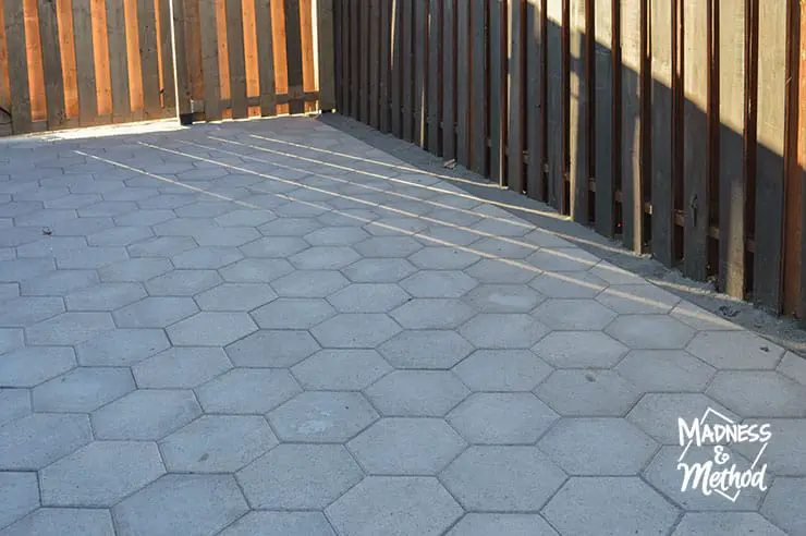 hex pavers on ground