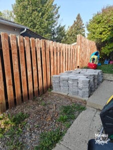 hex pavers lined up