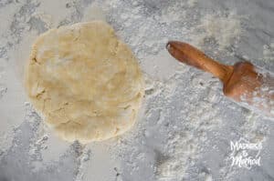 rolling out pie dough