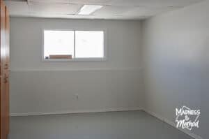 blank wall in basement