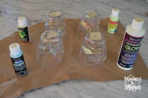 clear plastic cups with paint
