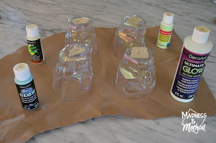 clear plastic cups with paint