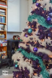 purple christmas tree with teal accents